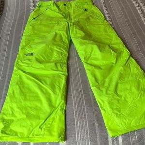The North Face, Boys Large (14/16), Florescent Green, Ski/Snow Pants